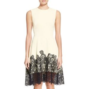 Lela Rose Guipure Lace Hem Dress